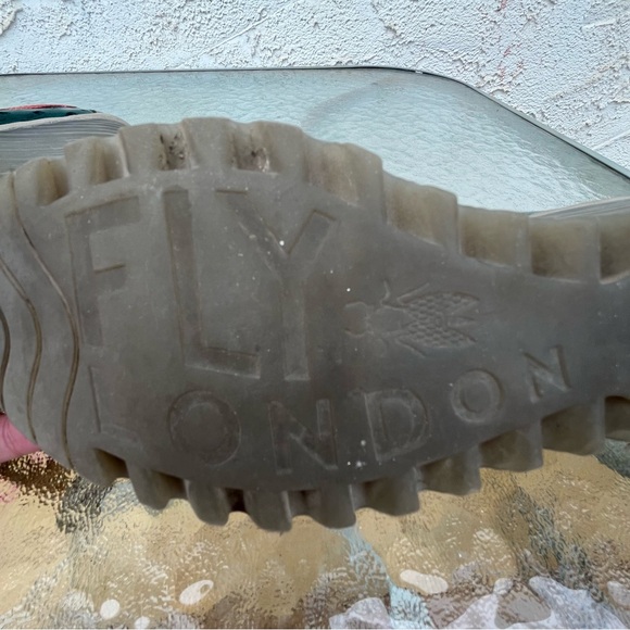 Fly London Yeo Perf Petrol Wedge Platform Slip On Walking Shoe - Picture 16 of 16